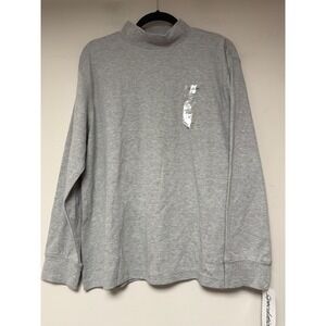 Speculation Gray Long Sleeve Mock Neck Sweatshirt Top XL Cotton Poly Blend